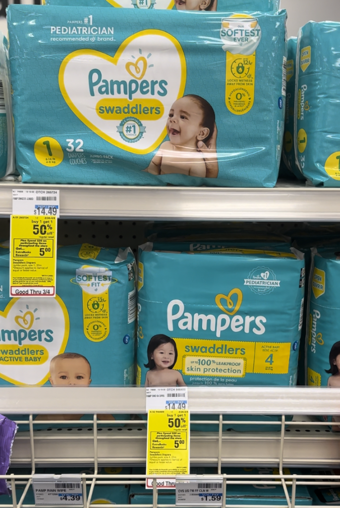 Pampers Diapers only 6.49 each at CVS! Extreme Couponing & Deals