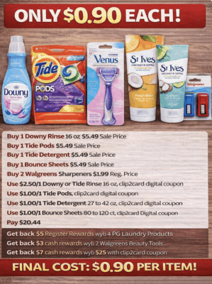 BOOSTER SCENARIO!! Only $0.90 per item at Walgreens!