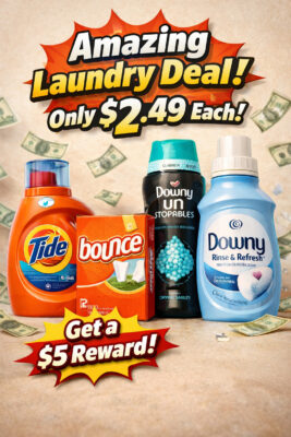 Tide/Downy/Bounce Laundry Deal Only $2.49 at Walgreens!