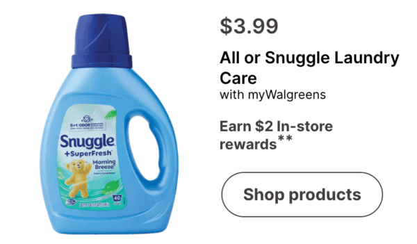 Snuggle Fabric Softener only $0.99 each at Walgreens!