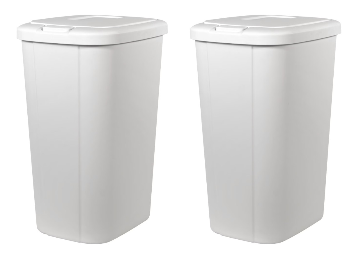 Hefty 13.3 Gallon Touch Lid Trash Can 2 Pack