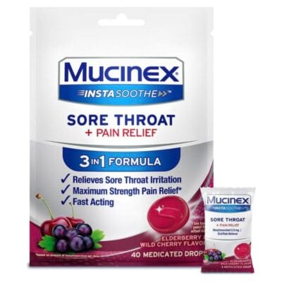 Mucinex InstaSoothe Sore Throat + Pain Relief Medicated Drops
